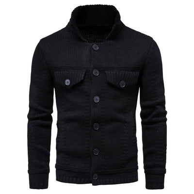 Cardigan Casual de Punto con Solapa para Hombre - Image 14