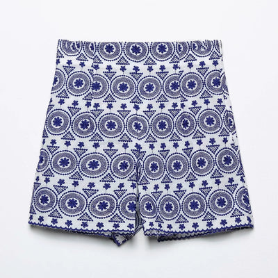 Shorts Casuales Bordados de Corte Recto Versátiles - Image 11