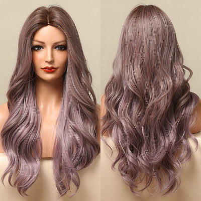Peluca Rizada Halloween Multicolor Púrpura para Mujer - Image 10