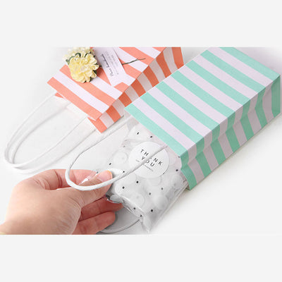 Bolsas de Papel Kraft Blancas con Rayas de Colores Pastel - Image 3