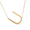 Fabulous Rose Dorado Plated Stainless Steel Initial Letter Pendant Necklace Dorado U