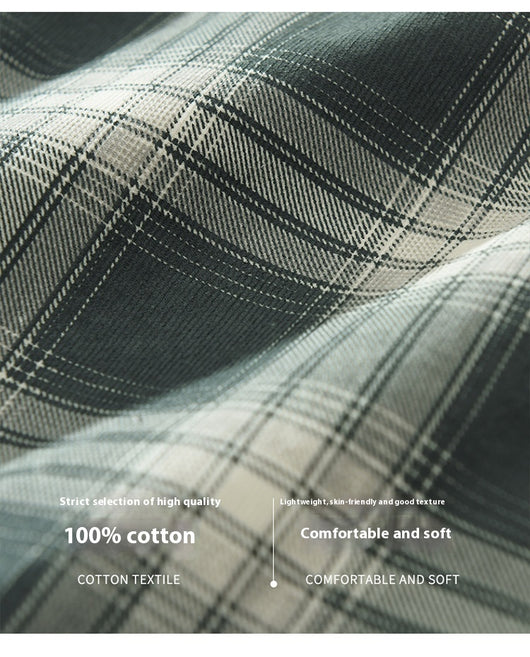Camisa Cuadriculada Suelta y Cómoda para Hombre - Image 17