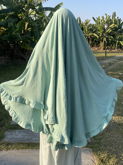 Pañuelo Voluminoso con Volantes de Color Sólido para Oriente Medio - Image 8