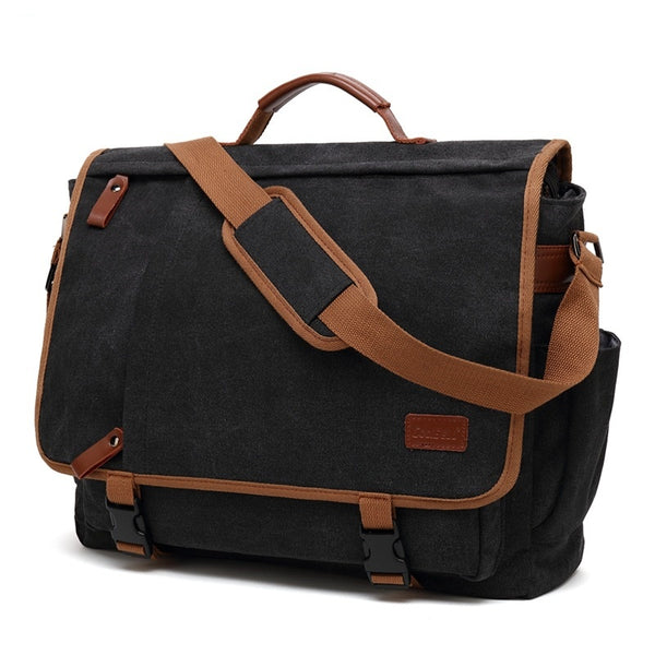 Bolsa Bandolera de Lona Impermeable Gran Capacidad para Hombre