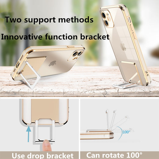 Funda Transparente con Soporte Electroplateada de Protección Total - Image 16