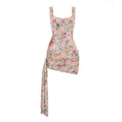 Vestido Envolvente con Detalle de Cadera Irregular