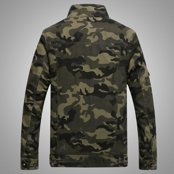 Chaqueta Denim Táctica con Camuflaje
