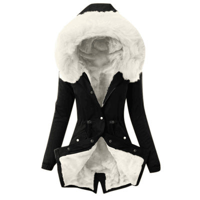 Abrigo de Algodón Cálido con Cuello de Piel y Cordón Ajustable - Image 28