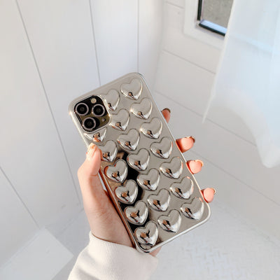 Funda para Teléfono con Diseño 3D de Corazón Electrochapada - Image 10