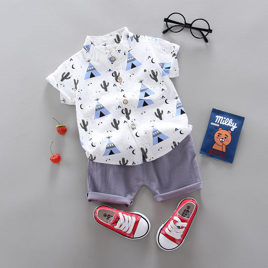 Conjunto de Camisa Triangular Manga Corta