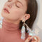 Aretes de Borla con Concha Imitada para Mujer