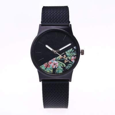 Reloj Unisex de Malla de Silicona con Diseño Floral - Image 6
