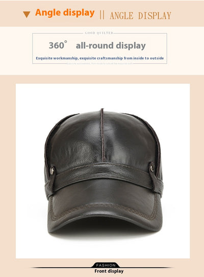Gorro de Cuero para Hombre con Protección Auditiva - Invierno Acolchado - Image 28