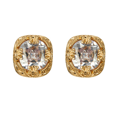 Aretes de Temperamento Retro con Gemas Biseladas para Mujer - Image 4