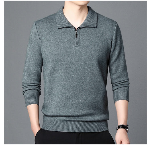 Suéter de Lana 100% Premium con Cuello Solapa - Manga Larga Tejida para Hombre - Image 23