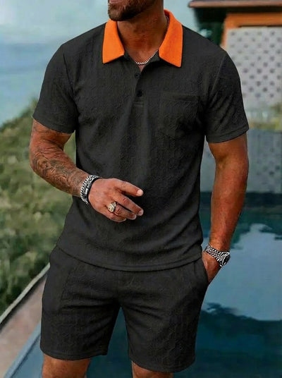 Conjunto de Playera y Shorts Deportivos Transpirables con Bloques de Color - Image 21
