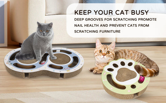 Rascador Circular de Cartón para Gatos con Pista de Bolas - Image 15