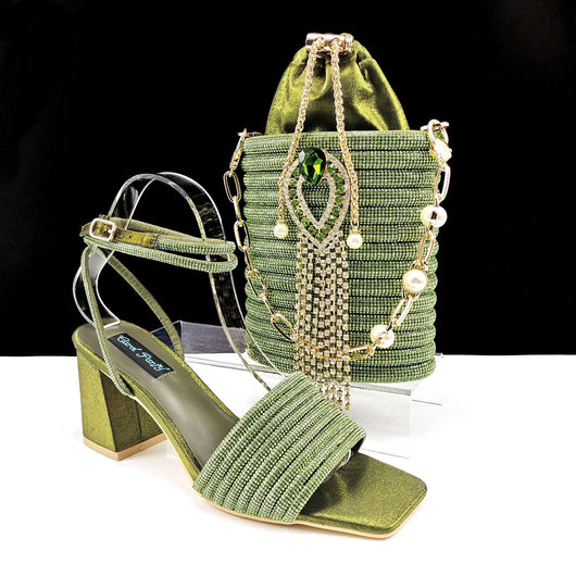 Tacones Cuadrados Gruesos 8cm con Bolso Coordinado - Conjunto Completo - Image 5