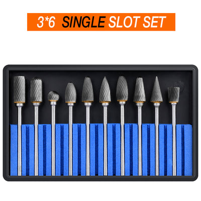 10 Juegos de Fresas de Carburo de Tungsteno 3x6mm