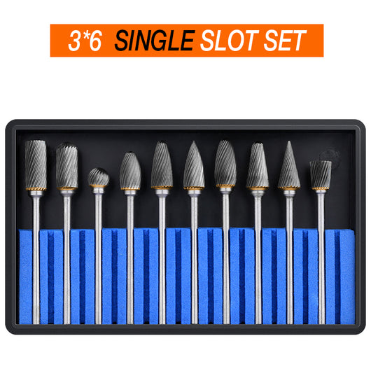10 Juegos de Fresas de Carburo de Tungsteno 3x6mm
