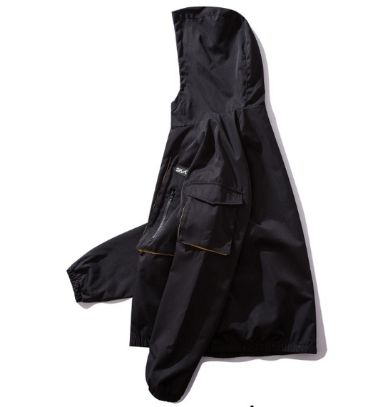 Chaqueta Cortavientos con Capucha y Bolsillos de Herramientas - Image 8