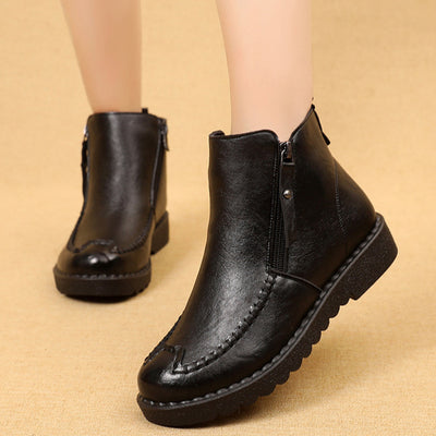 Zapatos Cálidos de Cuero y Cachemira para Mujer - Image 18