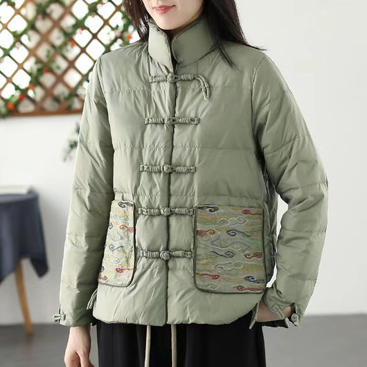 Chaqueta Acolchada Corta para Mujer con Bordado - Image 8