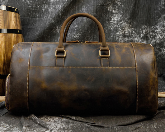 Bolsa de Viaje Retro Crazy Horse en Cuero para Hombre - Image 9