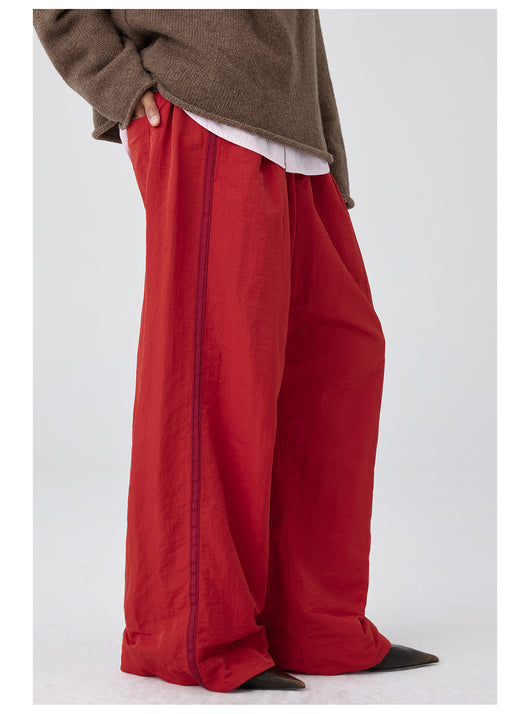 Pantalones Anchos de Talle Alto con Pliegues en Nylon - Image 10