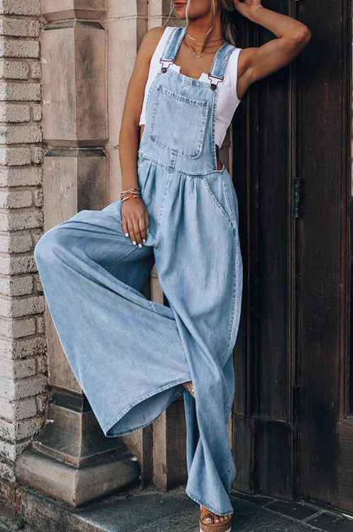 Jumpsuit Ancho de Pierna para Mujer - Comodidad Vacacional de Verano - Image 8