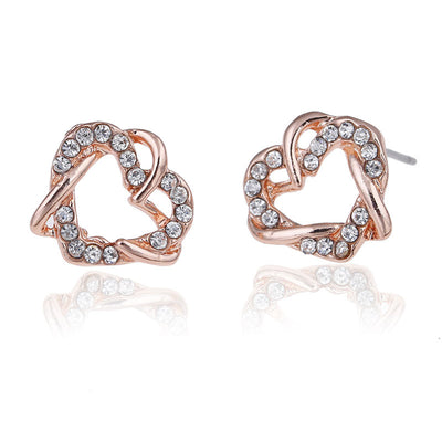 Aretes de Corazón en Oro Laminado y Oro Rosado - Image 3