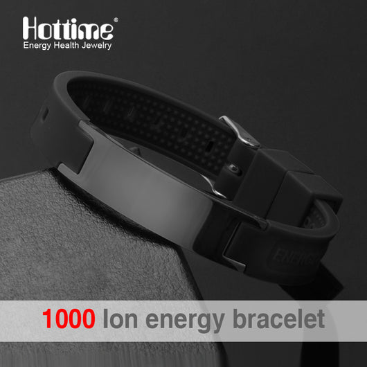 Pulsera Deportiva 4 en 1 con Elementos Bio y Silicio - Banda de Energía Equilibrio en Acero Inoxidable