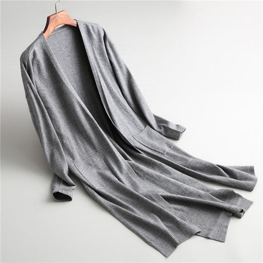 Cardigan Tejido de Color Liso - Versátil y Confortable - Image 10