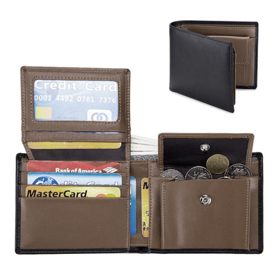 Billetera Trifold de Cuero Genuino para Hombre - Multifuncional - Image 9