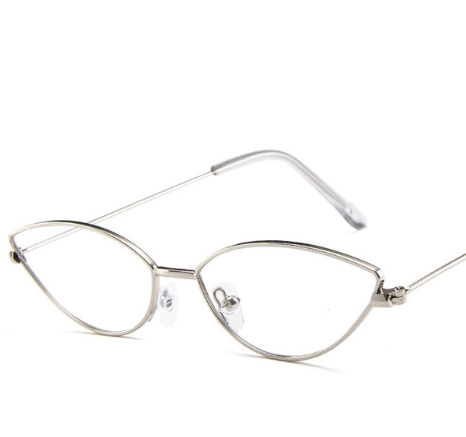 Retro cat eye sunglasses for women with bright yellow lenses and a sleek silver-tone metal frame. - Image 8