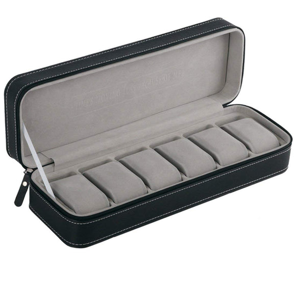 Estuche Organizador de Relojes Portátil de 6 Compartimentos