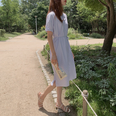 Vestido Camisero a Rayas - Image 6