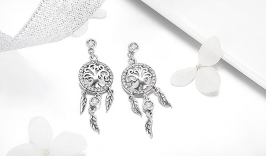 Aretes Atrapasueños Plata 925 Hipoalergénicos - Diseño Europeo Elegante - Image 3