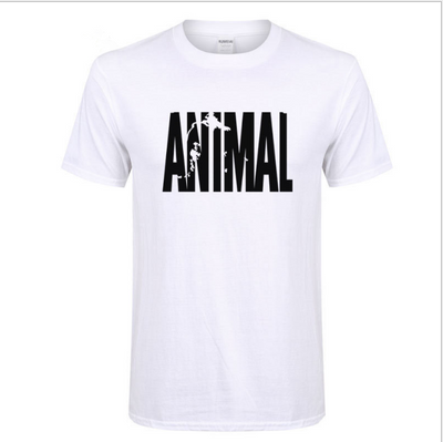 Camiseta de Algodón Puro para Hombre - Estampado Animal Alphabet, Diseño Casual de Verano - Image 4