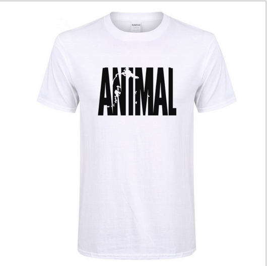 Camiseta de Algodón Puro para Hombre - Estampado Animal Alphabet, Diseño Casual de Verano - Image 4
