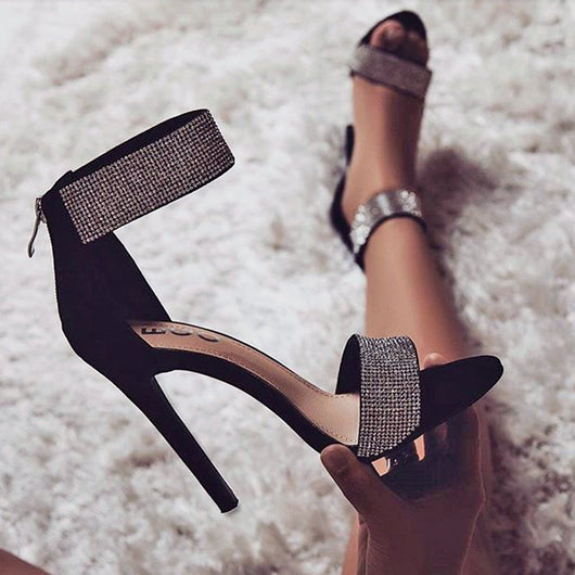 Sandalias de Tacón Alto con Pedrería Efecto Boca de Pez - Image 18