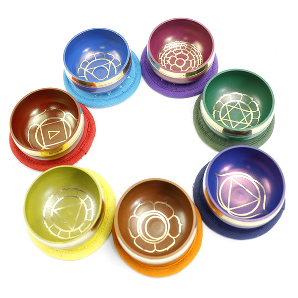 Cuenco Tibetano Himalaya Artesanal Colorido para Yoga, Meditación e Instrumentos de Percusión
