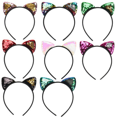 Diadema Orejas de Gato con Lentejuelas Reversibles