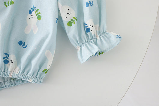 Vestido Enterizo Azul con Mangas Largas para Niñas - Image 11