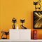 Pegatinas de Pared con 4 Gatos Negros Elegantes - Diseño Importado