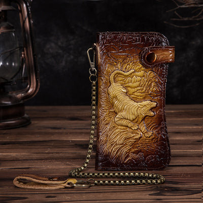 Cartera de Cuero Genuino con Diseño Dragón Tigre - Image 17