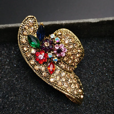 Broche Vintage Oro Antiguo con Diamante Diseño Sol - Image 3
