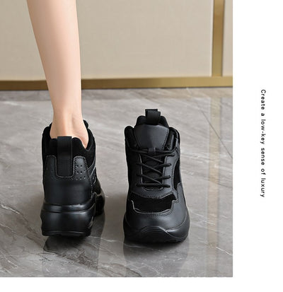 Tenis Casual de Cuero Talla Grande con Tacón Oculto y Plataforma - Image 12