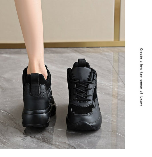Tenis Casual de Cuero Talla Grande con Tacón Oculto y Plataforma - Image 12