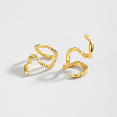 Aretes de Plata Esterlina con Diseño Minimalista y Líneas Irregulares - Image 7